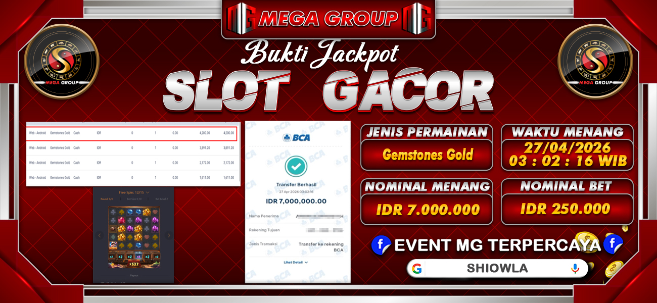 Bukti JP situs Shiowla hari Minggu, 26 April 2026