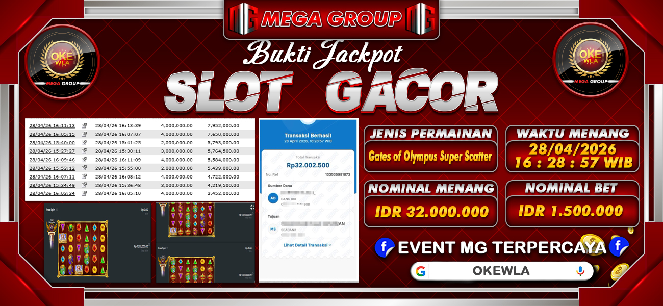 Bukti JP situs Okewla hari Selasa, 28 April 2026