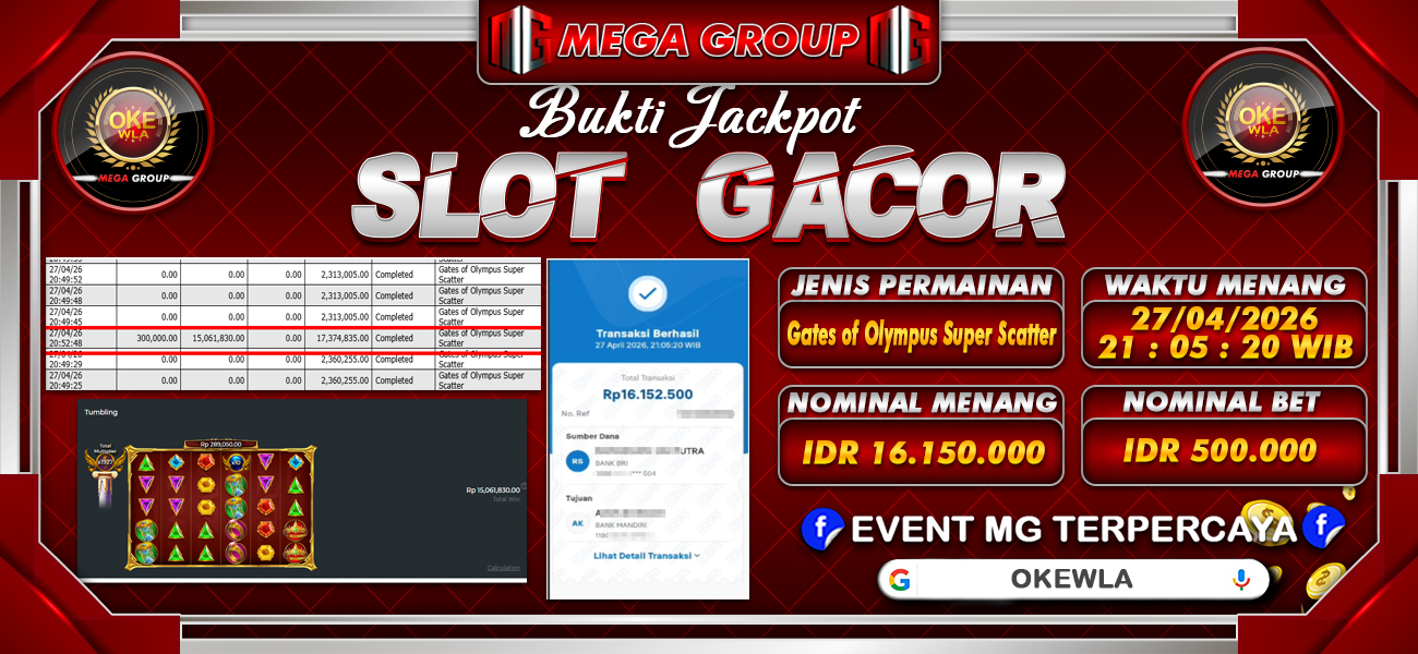 Bukti JP situs Okewla hari Senin, 27 April 2026