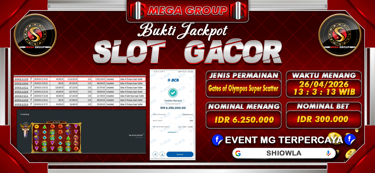 Bukti JP situs Shiowla hari Minggu, 26 April 2026