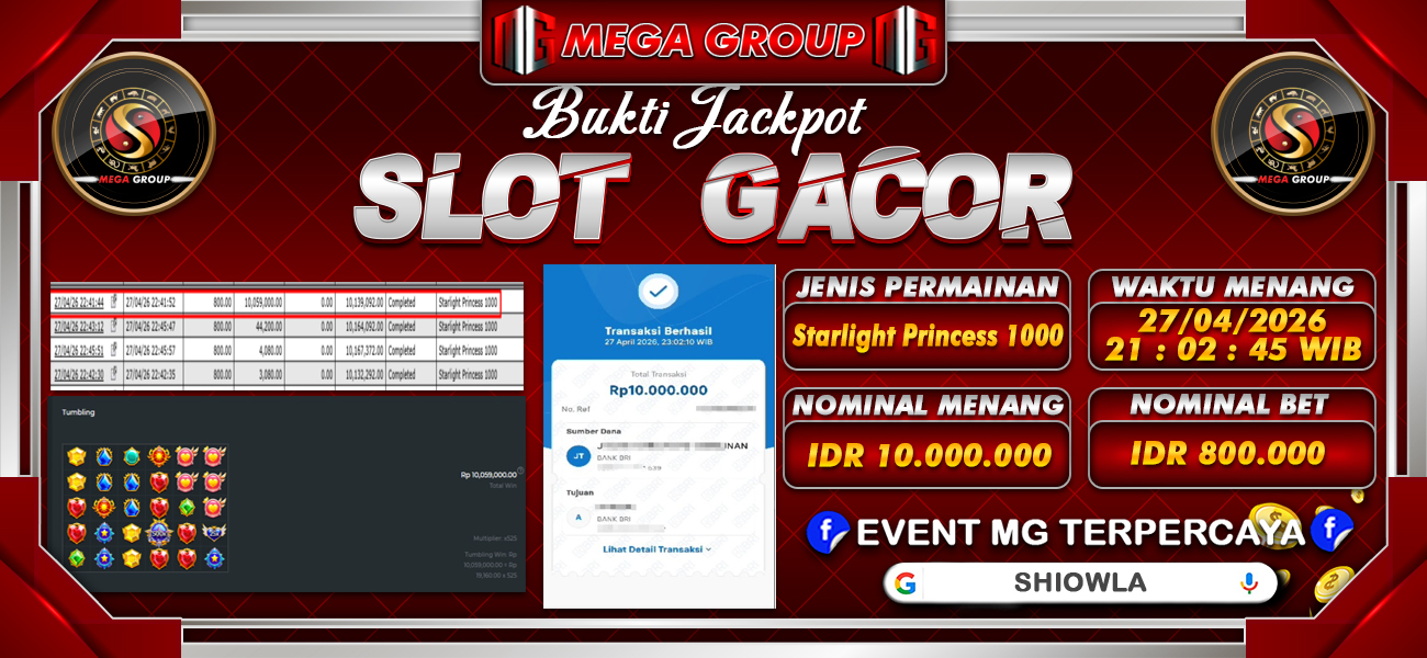 Bukti JP situs Shiowla hari Selasa, 28 April 2026