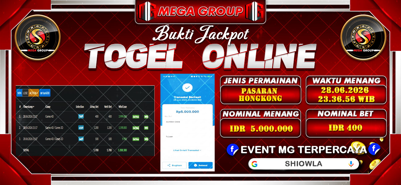 Bukti JP situs Shiowla hari Minggu, 28 Juni 2026