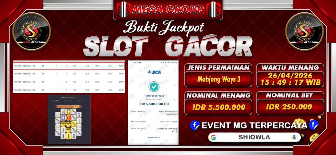 Bukti JP situs Shiowla hari Minggu, 26 April 2026